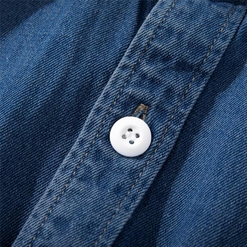 Maiyifu-GJ Men's Lightweight Casual Denim Jacket Lapel Button Trucker Jean Jackets Spring Fall Cotton Outerwear Biker Coats4