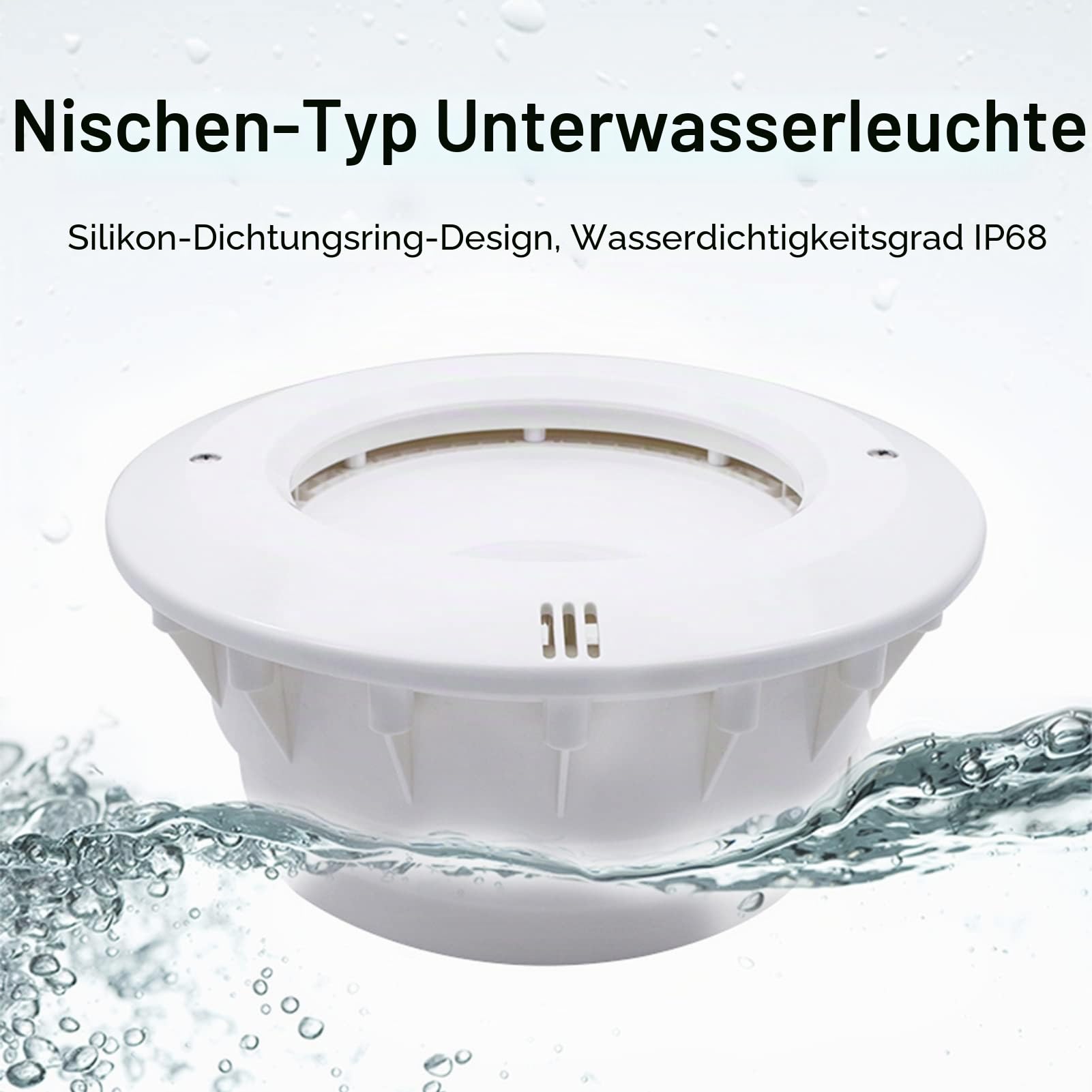 PAR56 Pool eingebettet Nische wasserdichtes Gehäuse, IP68 wasserdicht ABS/Edelstahl Material Unterwasser-Einbauleuchte ohne PAR56 Lampe (Color : Vinyl)