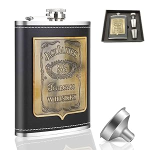 8 oz heupfles, lederen tinless stalen heupkolven voor mannen set met trechter draagbare zak whisky fles voor bar feest buiten klimmen