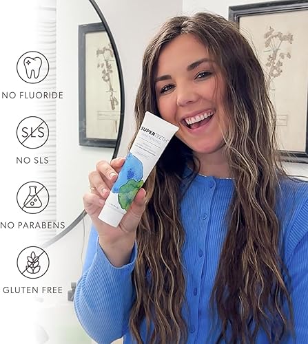 Miniatura 6 de SuperTeeth Whitening Nano Hydroxiapatite (nHAp) Pasta de dientes para adultos y niños Bicarbonato de sodio Sin flúor Remineralizante Xilitol