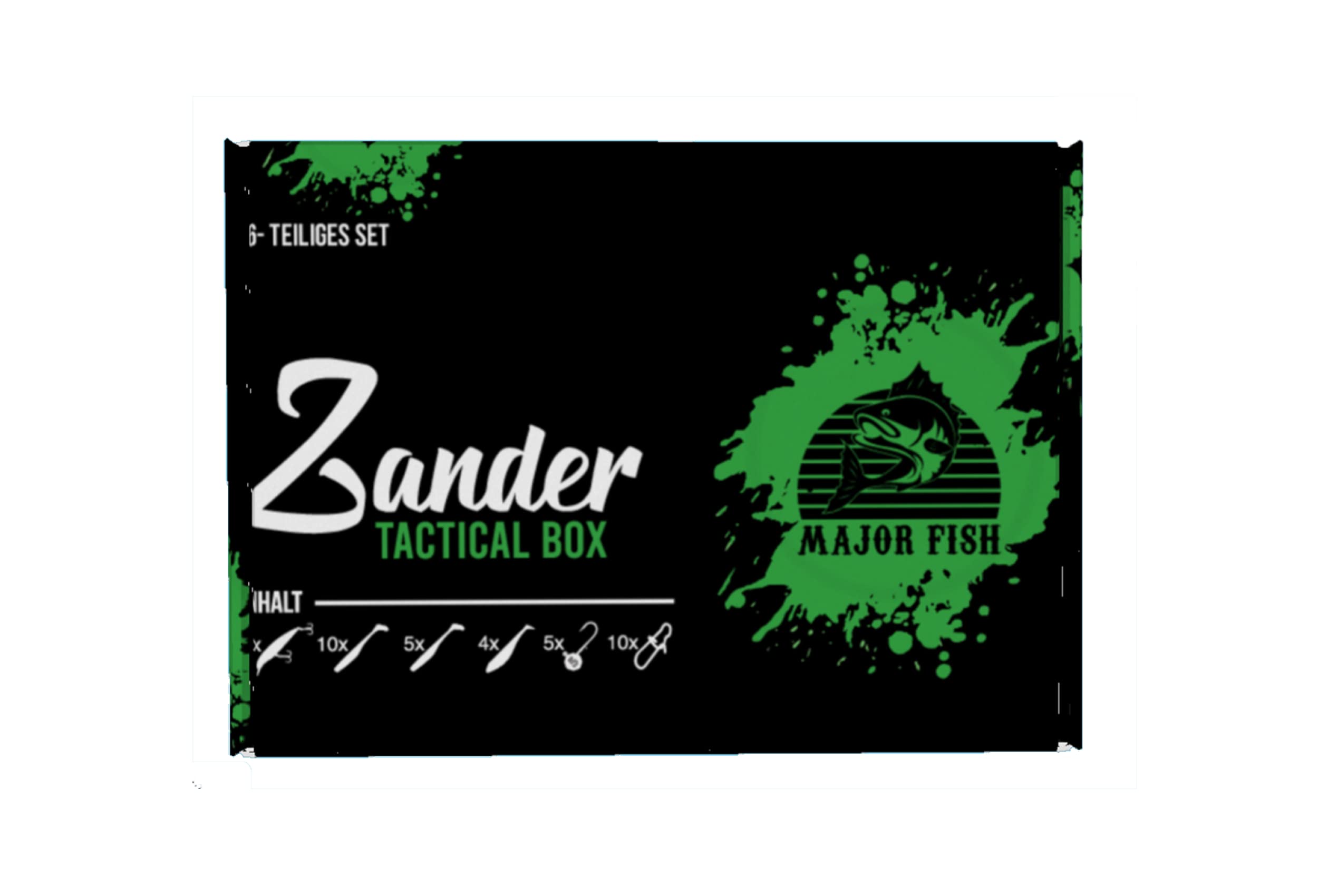 Zander Tactical Box 36 pièces poisson en caoutchouc avec têtes plombées + accessoires pour poissons prédateurs