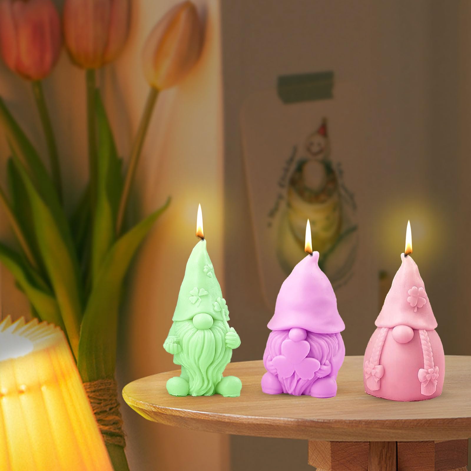 Moules En Silicone 3D Lutin - Lot De 3 Moules à Bougies Et