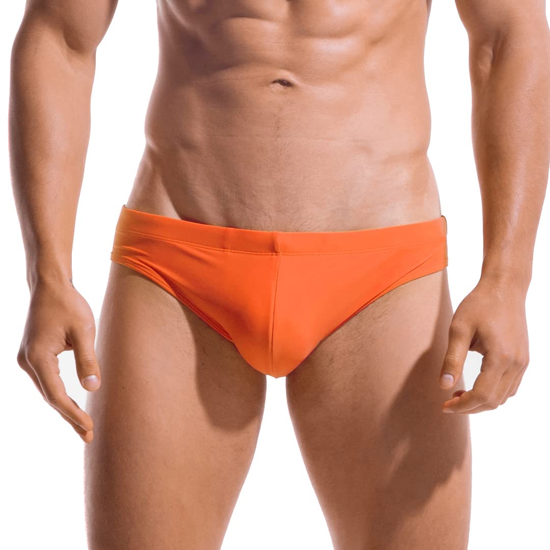AIMPACT Solid Men's Swim Briefs Quick Dry Swimwear with Drawstring