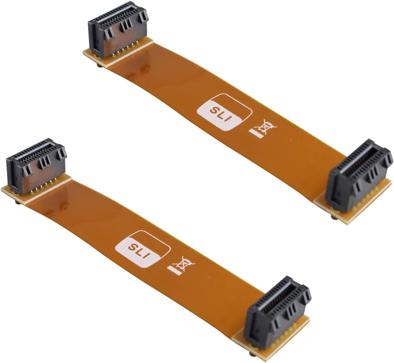 2Pcs 2 Way SLI Bridge Interconnect Flexible, 3 Slot SLI Crossfire Connector Compatible with ASUS Nvidia Graphics Card 10cm