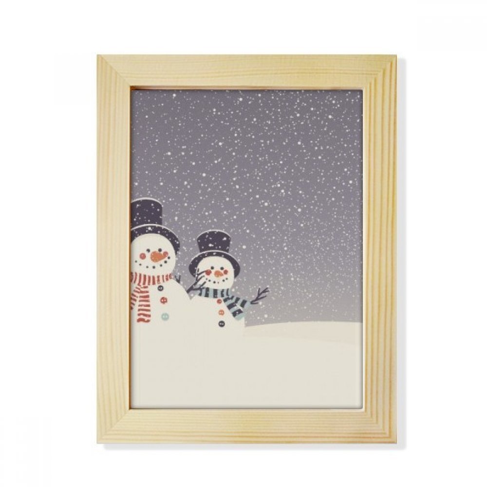 Marco de fotos de madera de Muñeco de Nieve DIYthinker, el regalo ideal de arte de 6x8 pulgadas