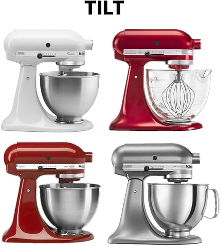 Miniatura 8 de Funda acolchada compatible con batidora de pie KitchenAid, con 2 bolsillos (blanco, mini)