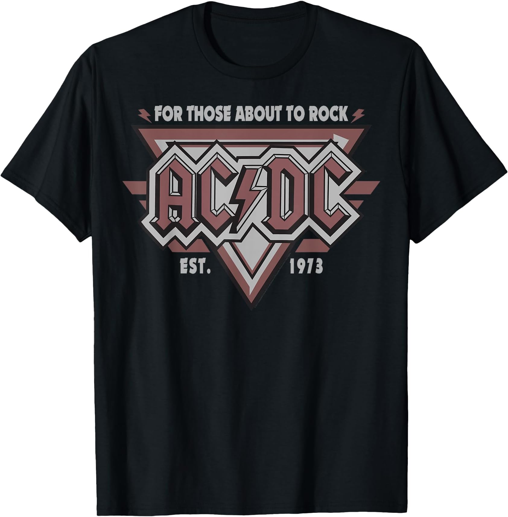 AC/DCEst. 1973 Unisex T-Shirt - Black - Small - Short Sleeve - V-Neck - Classic Fit - Cotton - Rock Music Fans, All AgesOEKO-TEX STANDARD 100