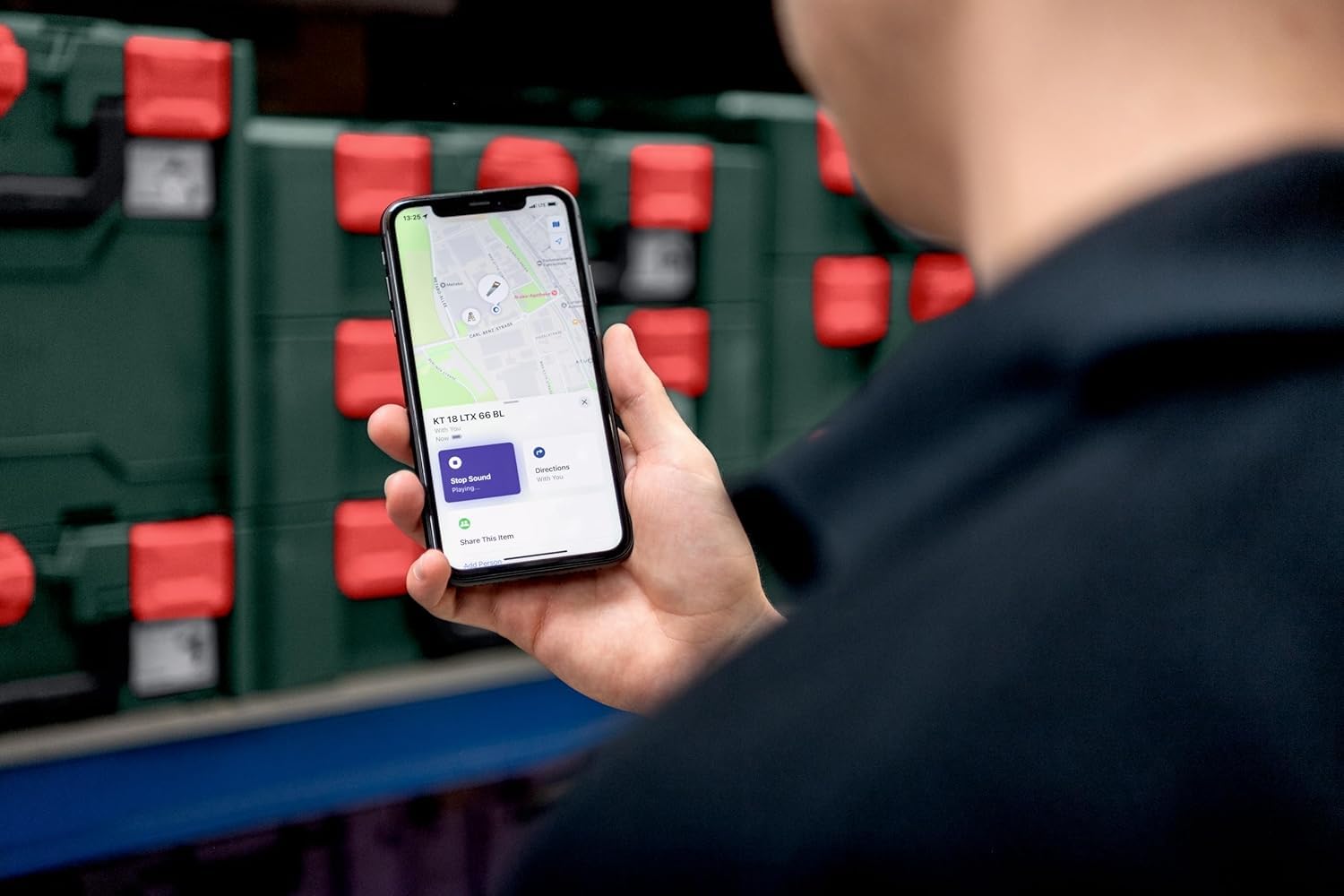 metabo Rastreador de Herramientas para iOS Buscar, IP67, para metaBOX | Localizador Bluetooth con alarma de 120 dB, compatible con Apple CarPlay, seguimiento global y diseño resistente