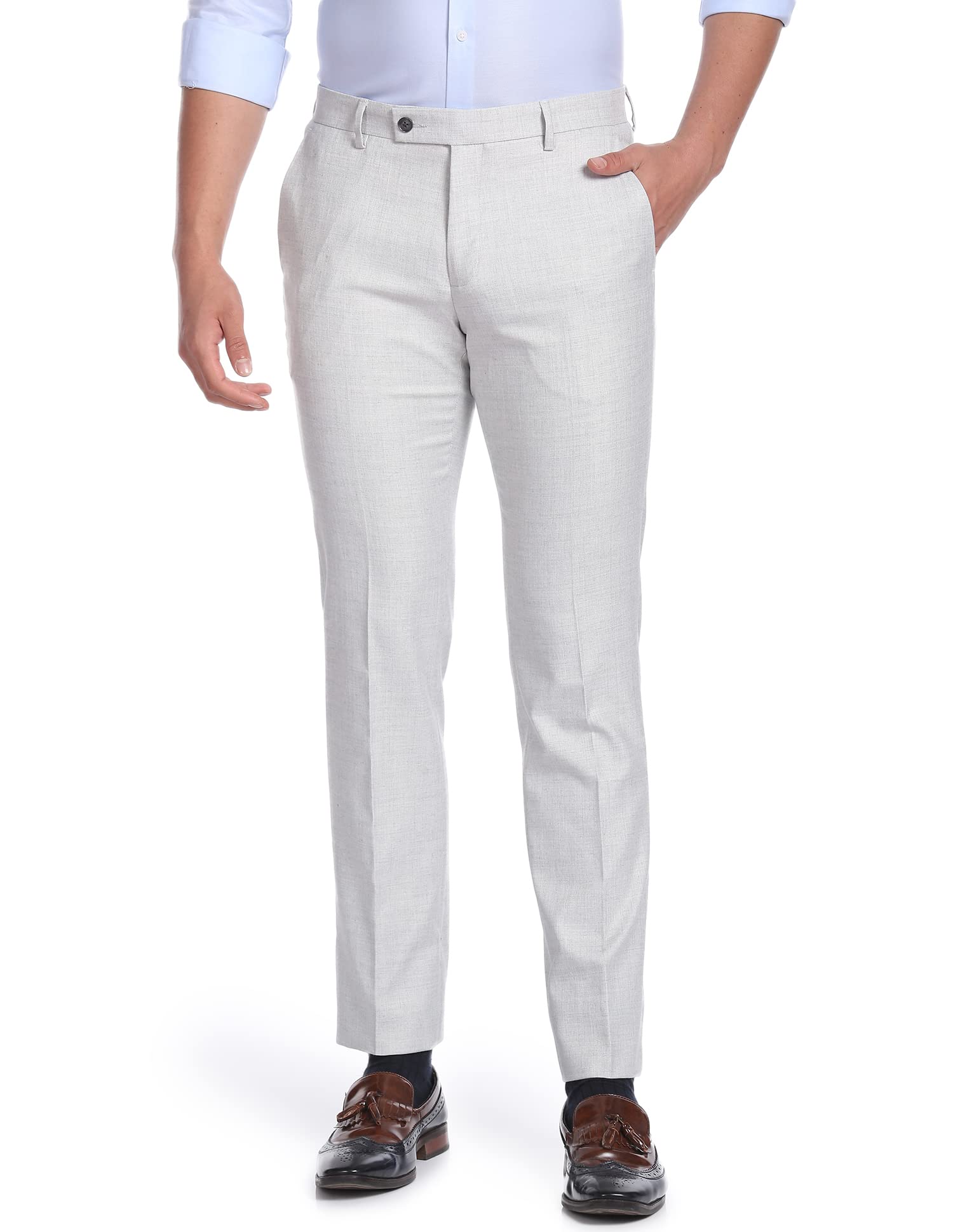 arrow Men's Tailored Fit Mid Rise Pants-picture-50