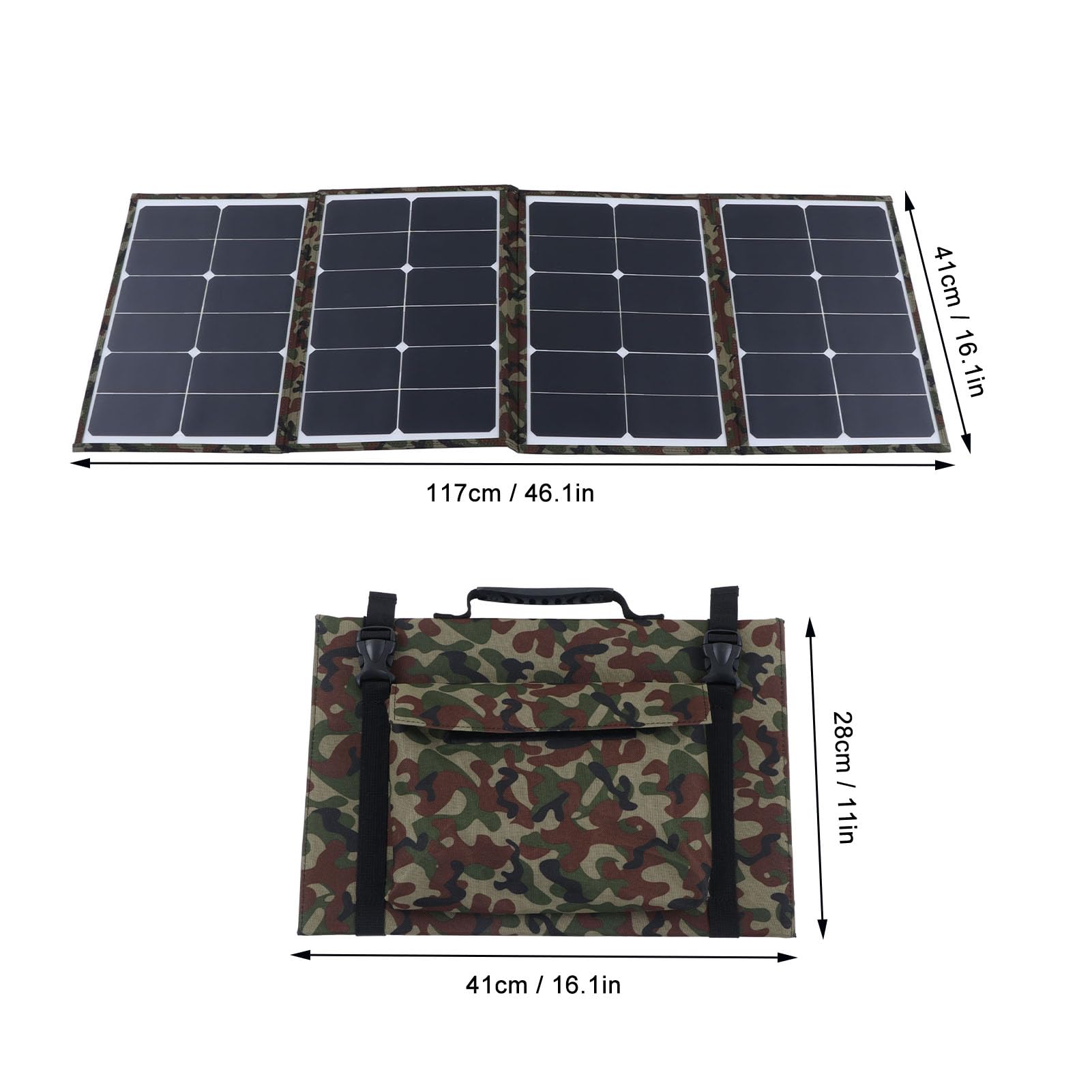 Panel Solar Plegable, Cargador Solar Portátil de 80 W con Salida USB de 5 V y 18 V CC, Diseño Plegable para Camping, Emergencia, Trabajo Al Aire Libre y Uso de Central Eléctrica
