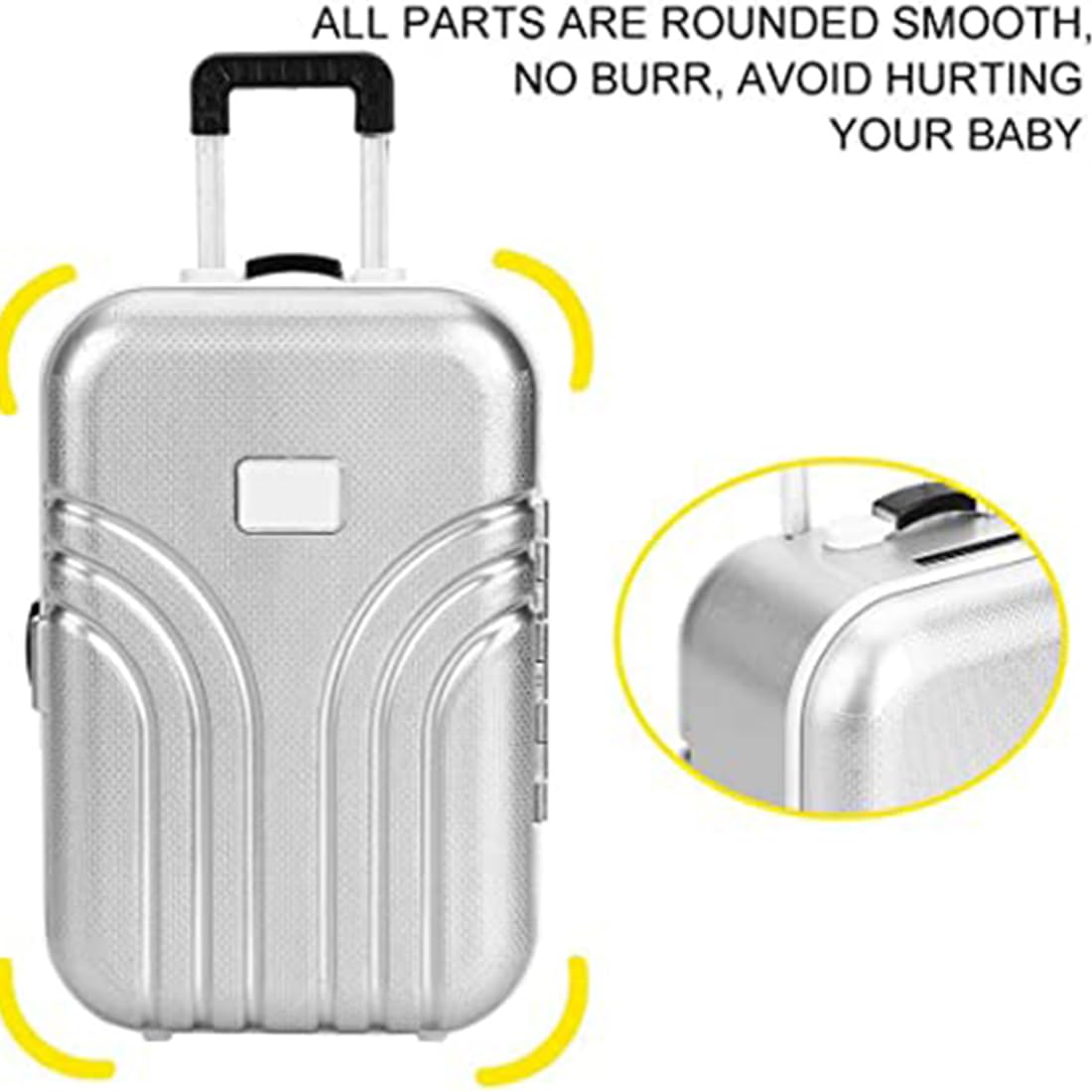 Babymoon Mini Storage Travel Suitcase Accessories for Kids | Photography Props | Decoration– Silver 1