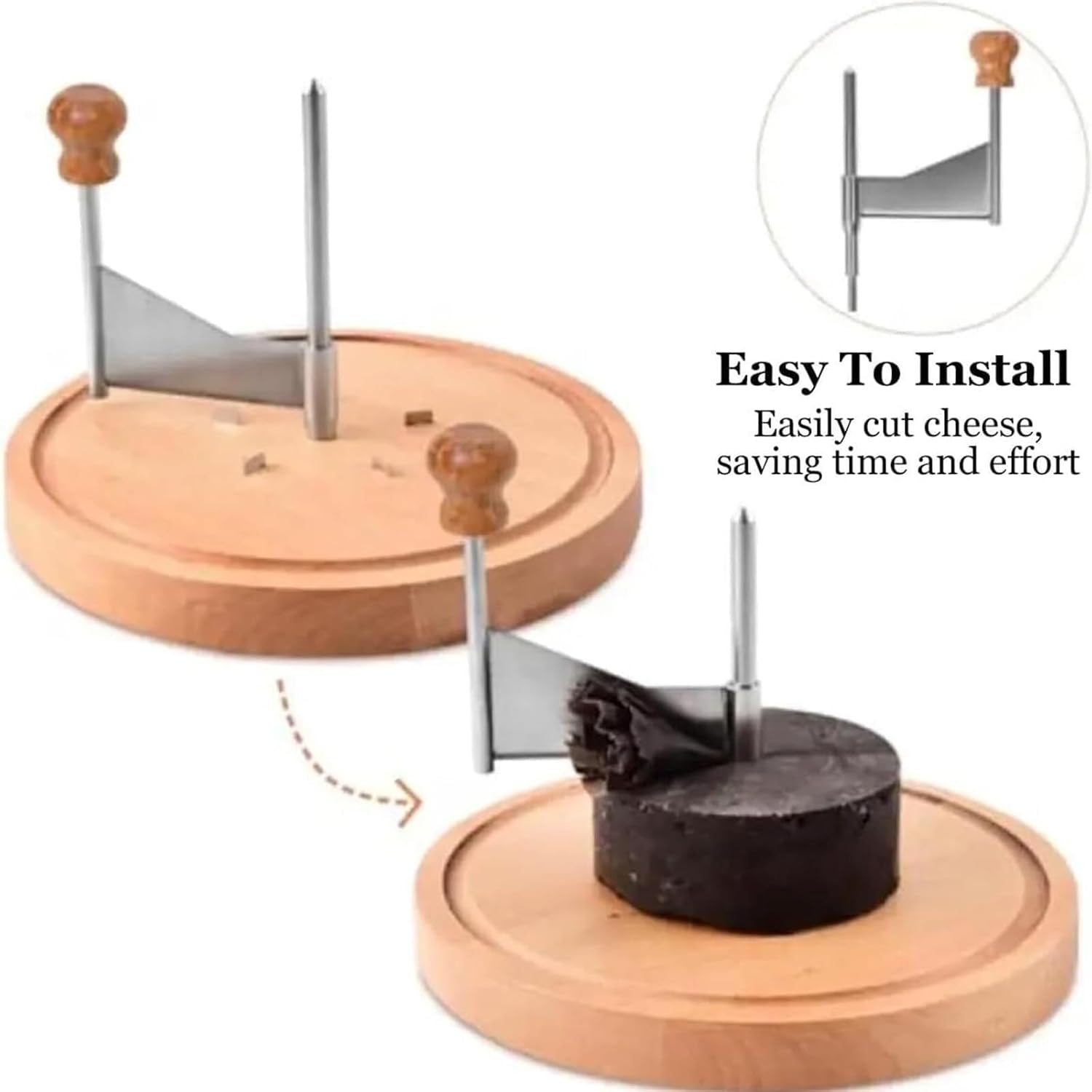 Petit Basque Cheese Wheel, Stainless Steel Cheese Butter Chocolate Shaver, Cheeses Wheel Shaver, Petit Basque Cheeses Curler for Restaurants, Cafes, Dessert Shops, Home(Multifunctional Style)