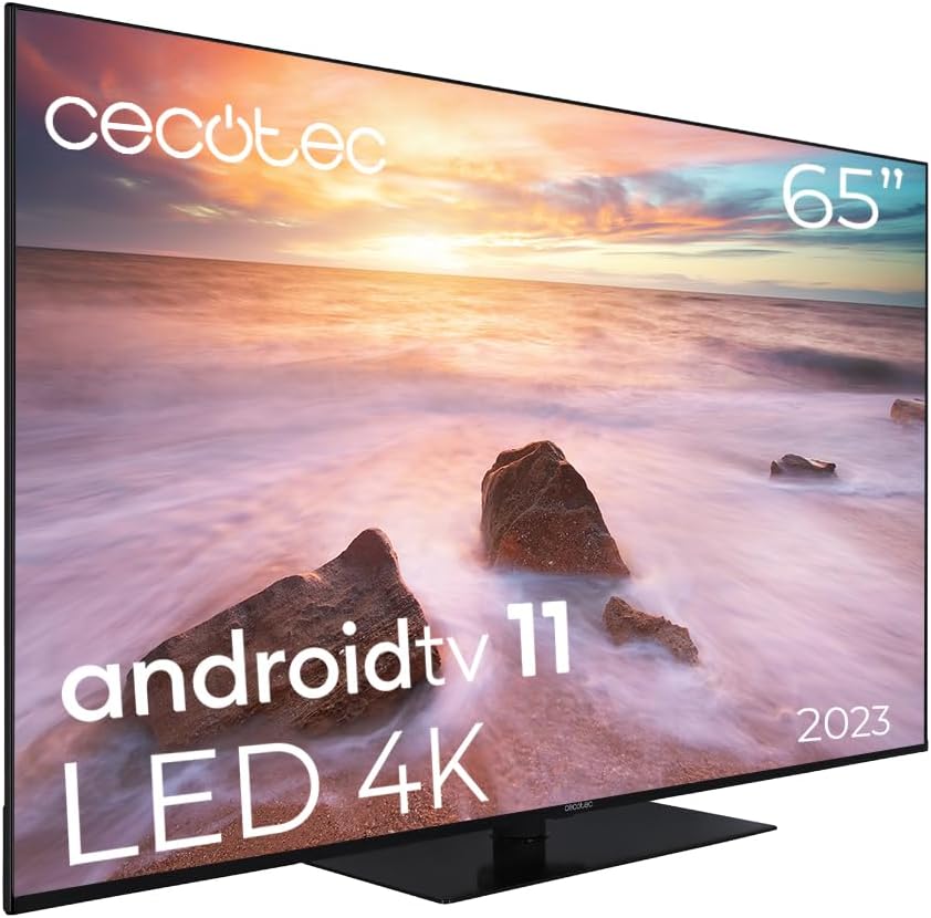 Cecotec TV LED 65 Smart TV A2 Series ALU20065Z. 4K UHD, Android 11, Frameless, Base Centrale, MEMC, Dolby Vision, Dolby Atmos, HDR10, 2 Altoparlanti 10W, Modello 2024 Cecotec TV LED 65 Smart TV A2 Series ALU20065Z. 4K UHD, Android 11, Frameless, Base Centrale, MEMC, Dolby Vision, Dolby Atmos, HDR10, 2 Altoparlanti 10W, Modello 2024