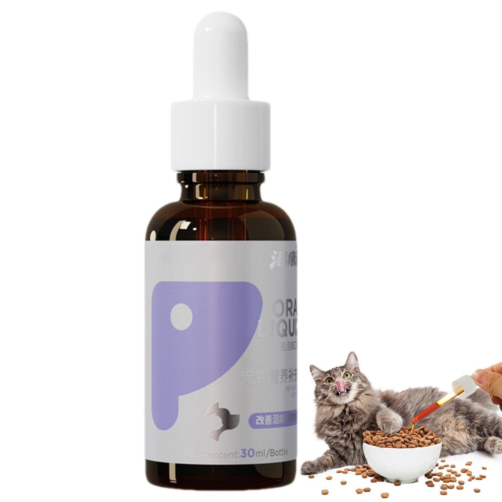 Pet Tear Stains Oral Solution | Technical Pet Eye Cleaner for Dogs with Mild Formula - 30ml Dog Stain Supplement Tear Trace Food