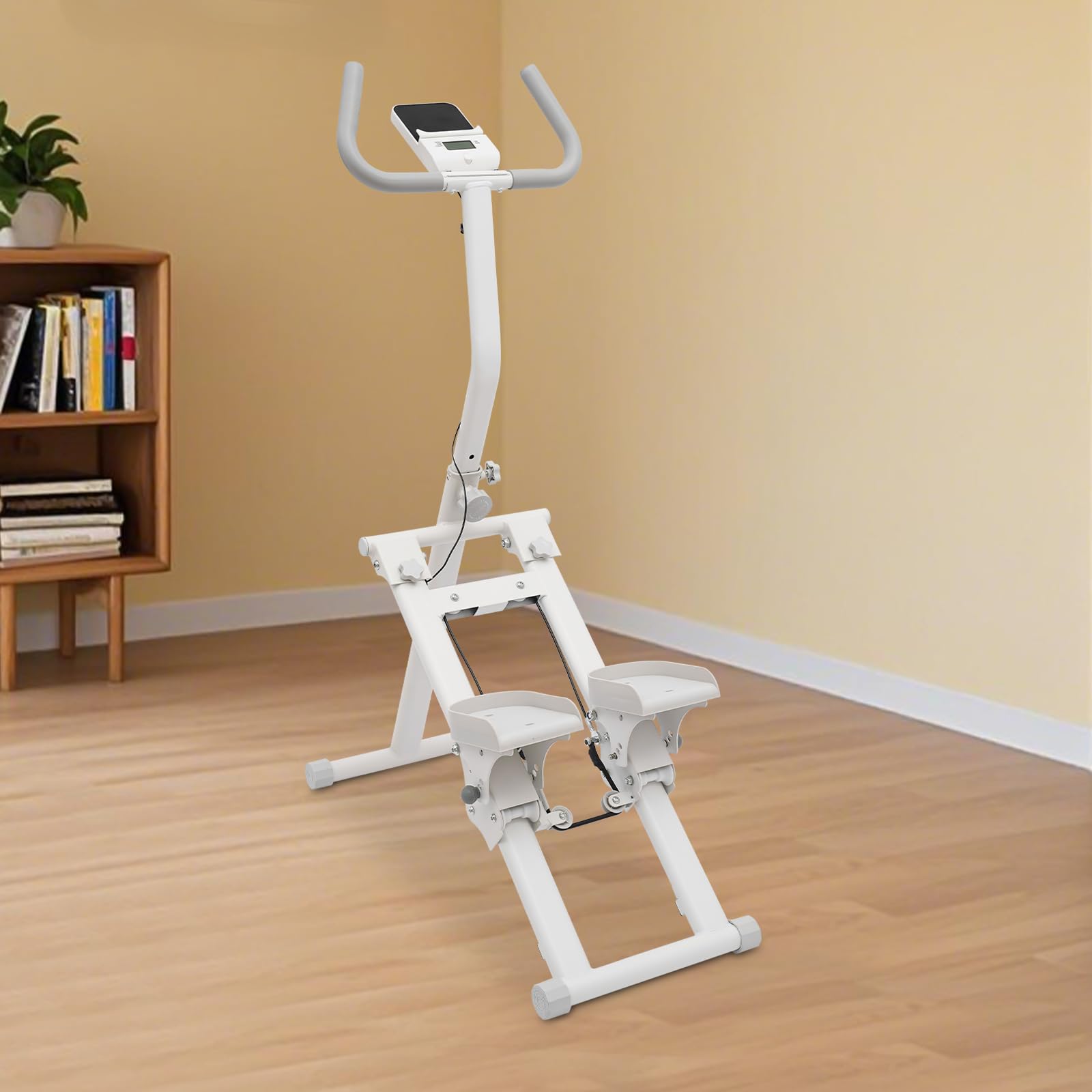 Stepper maszyna do wspinaczki, sprzęt fitness z ekranem, składany sprzęt sportowy, regulowana wysokość, trzy poziomy oporu i cztery kąty pedałów, do treningu całego ciała