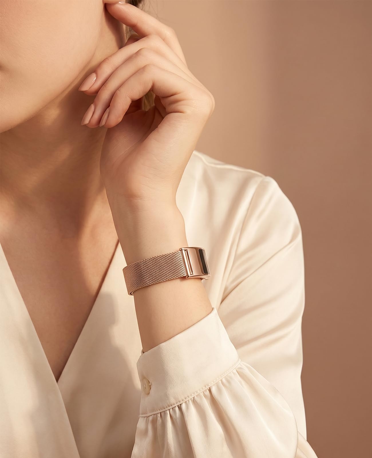 Orologio intelligente per uomini e donne, monitor fitness ultra sottile in acciaio inossidabile con 100 m impermeabile, monitoraggio del sonno della frequenza cardiaca, batteria da 30