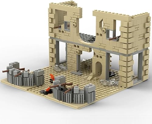 SAYN - Edificios militares de escena militar de la Segunda Guerra Mundial 544 piezas de la Segunda Guerra Mundial Ruinas Militares Bloque de