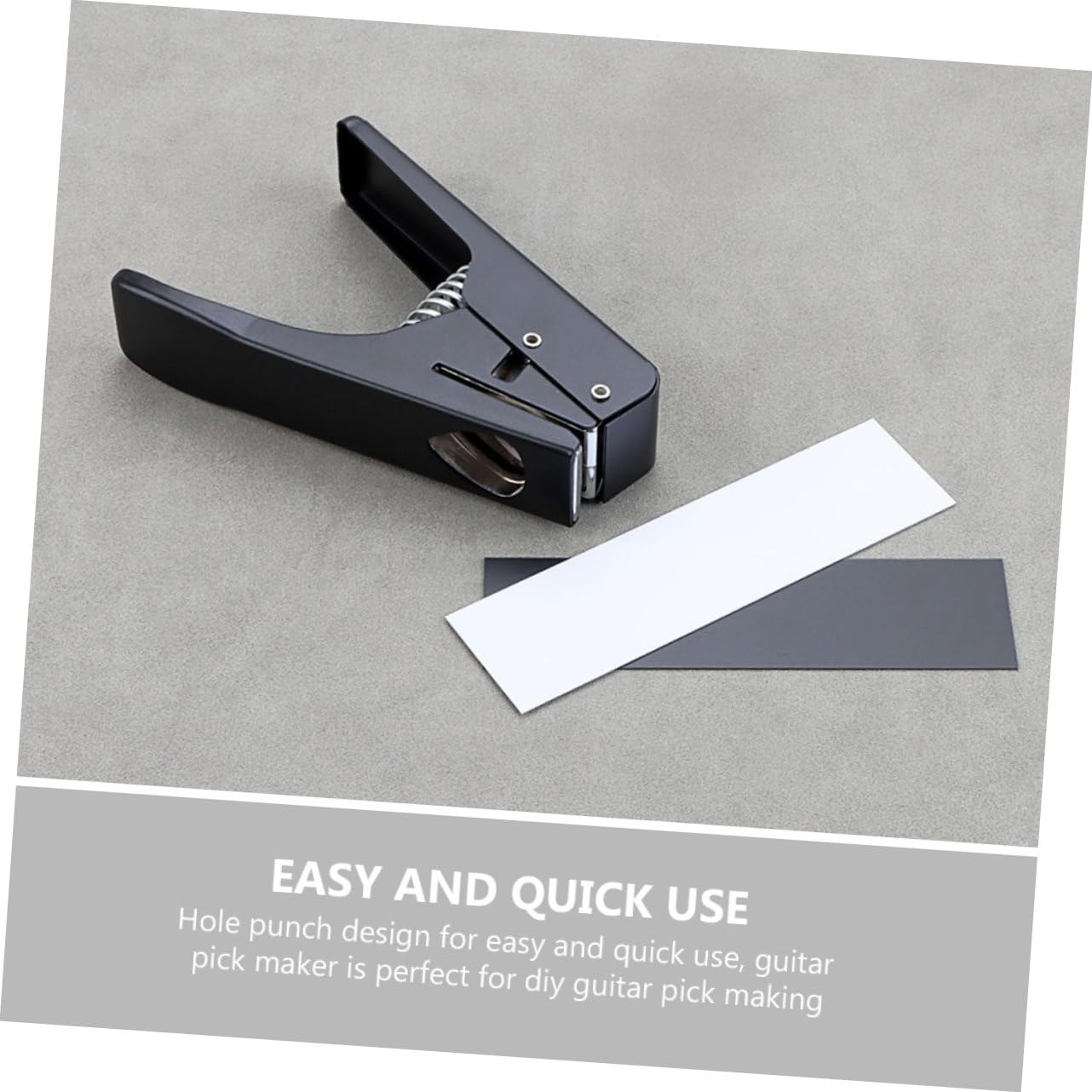 Perforatore per Plettri per Chitarra Nero R26e, Strumento DIY | Metallo e Plastica, Posizionamento Preciso, per Creare Plettri Personalizzati, Uso per Liutai e Musicisti