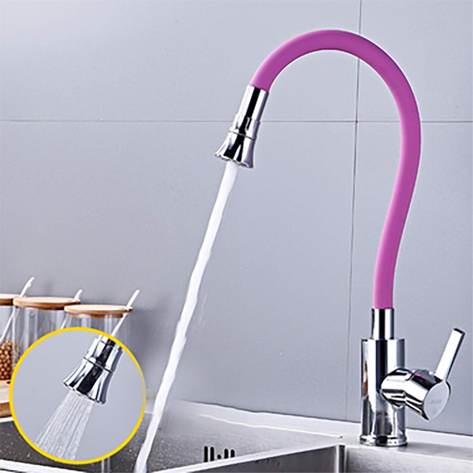 Robinet de cuisine avec douchette extractible et 2 modes de jet