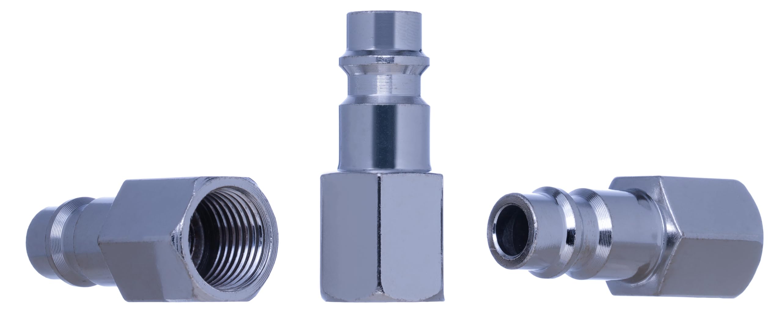 10-Piece Euro Airline Hose Connector Kit, 1/4" BSP Pneumatic Compressor Coupling Set, Silver, 1/4 inch - Image 4