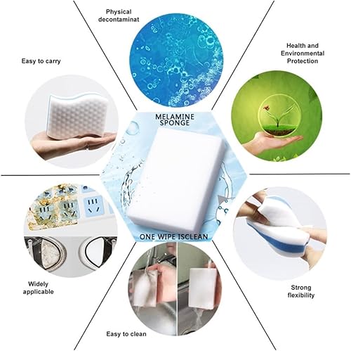 Miniatura 5 de Mr White - Esponja mágica de borrador 4 veces más fuerte, paquete de 25, cepillo de limpieza, esponja de limpieza, limpieza multiusos, limpieza del