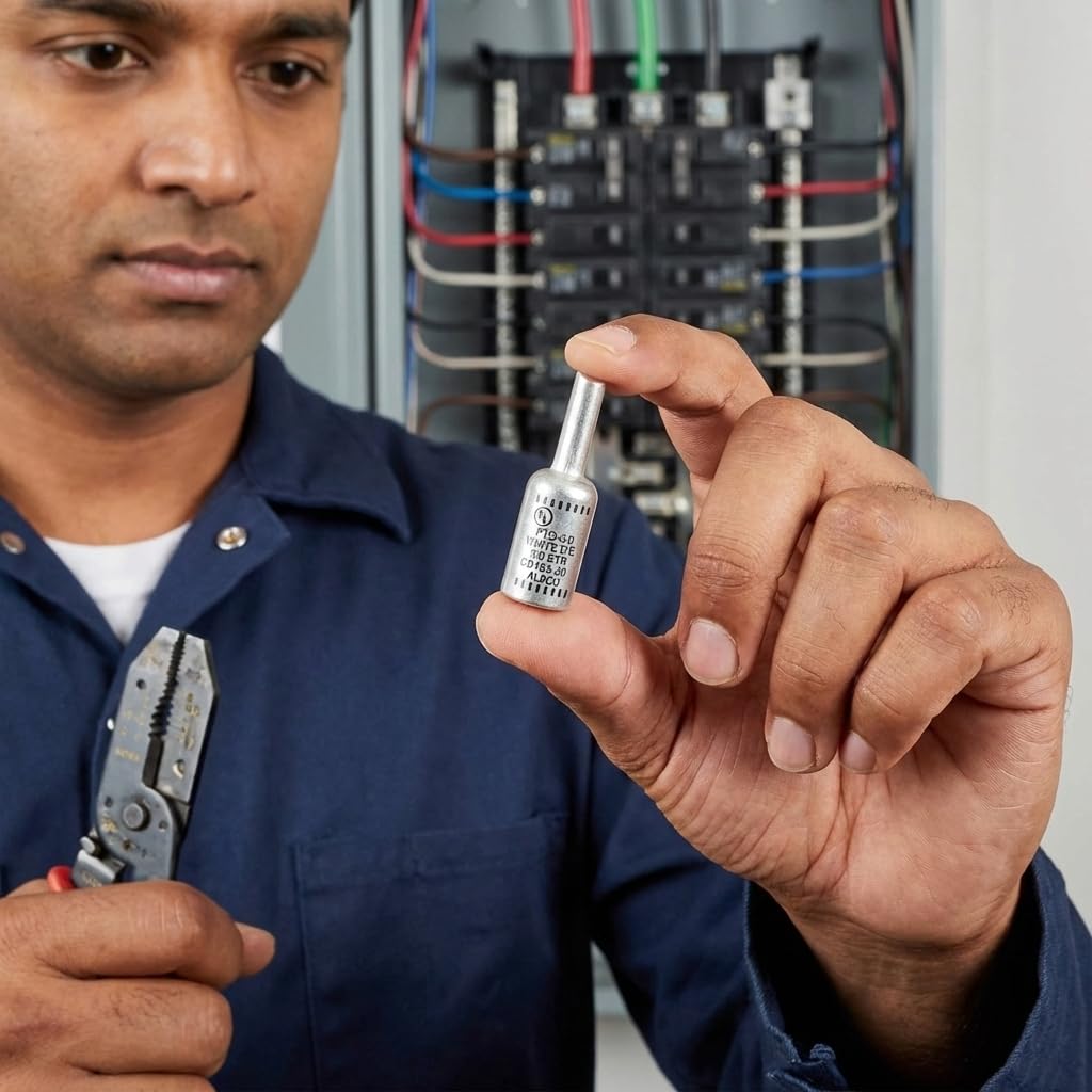 Morris 90986 Offset Solid Pin Terminal Compression Type Connector with 3/0 to 1/0 Wire Range, 5-Pack