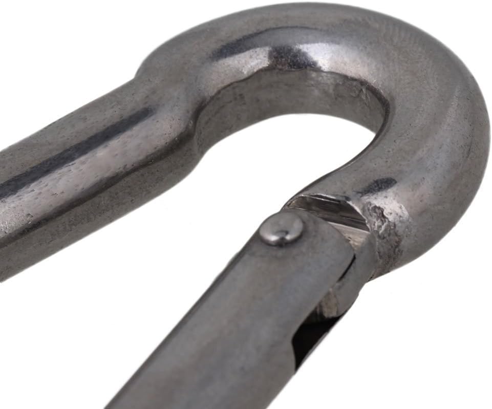 5PCS Multifunctional 304 Stainless Steel Spring Loaded Gate Snap Carabiner Quick Link Lock Ring Hook M9 90mm