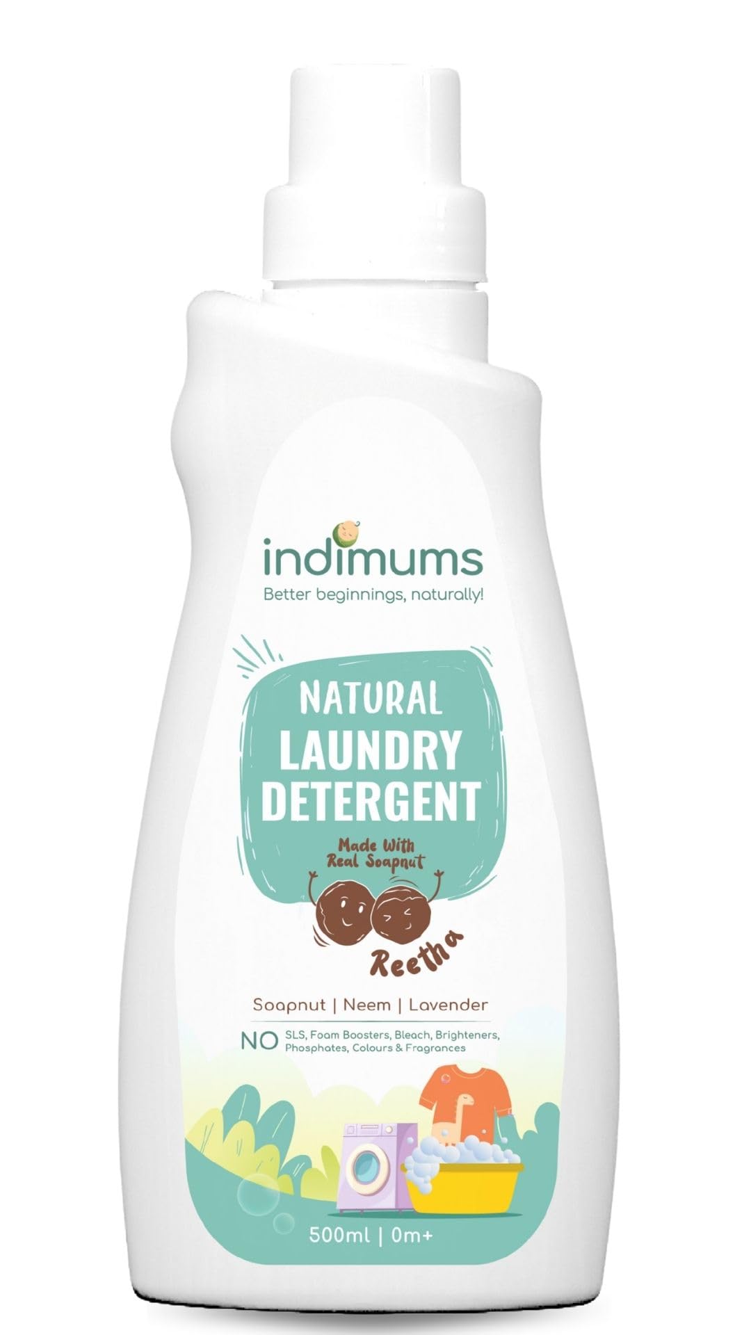 the indi mums The Indi-Mums Reetha&Neem Baby Laundry Detergent Liquid For Baby Clothes-Anti-Bacterial,Chemical-Free And Hypoallergenic|500 Ml-picture-27