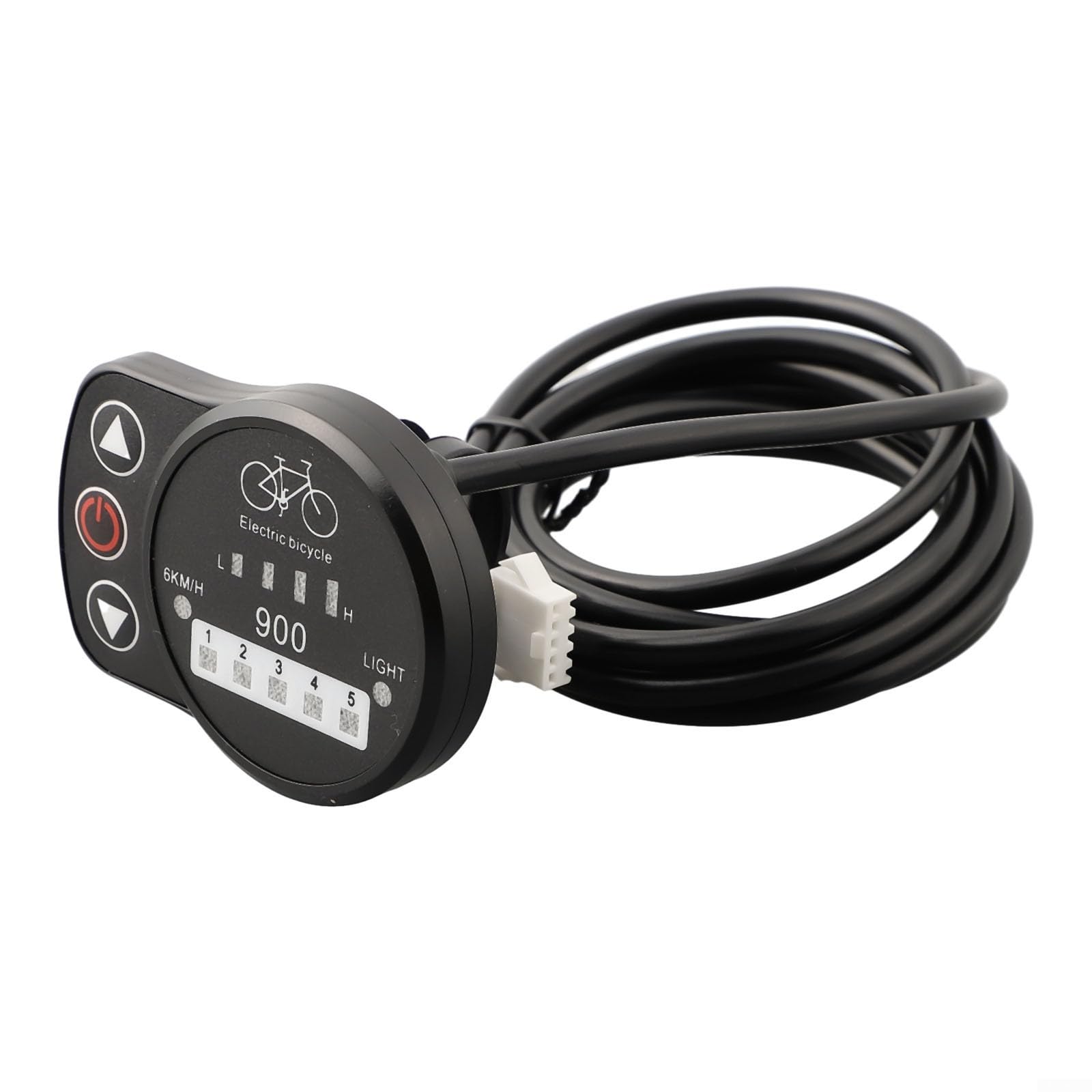 LED900S Pannello di controllo per bici elettrica per sistema KT 24 V 36 V 48 V con 5 modalità di assistenza e 6 km/h Walk Aid, 22,2 mm Bar Mount Display LCD per ciclismo