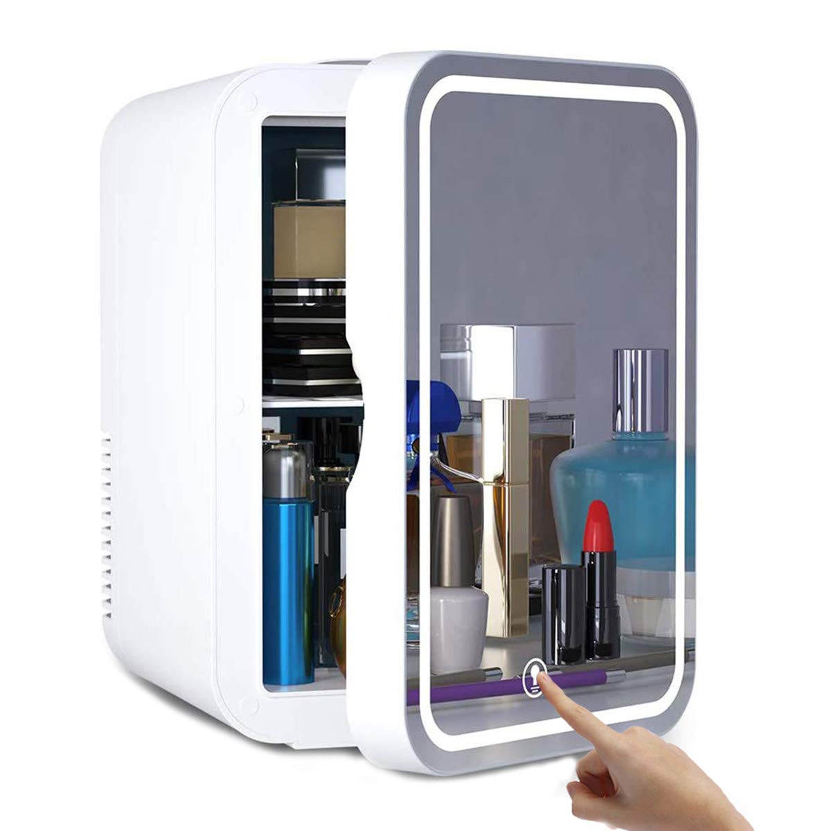Réfrigérateur cosmétique de maquillage portable 8L silencieux pour soin de la peau et miroir