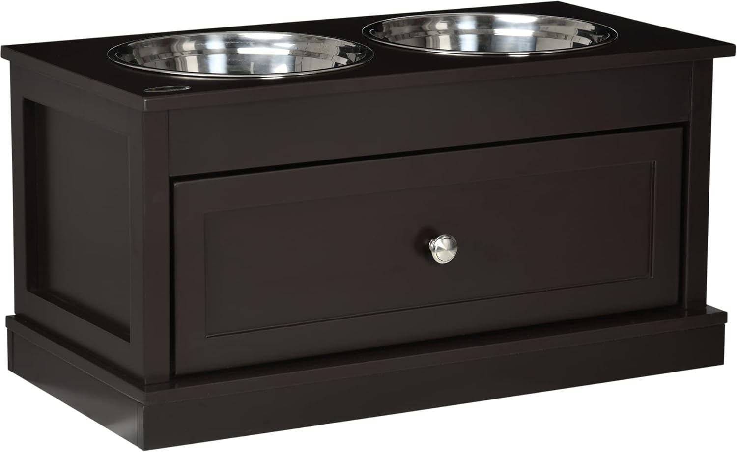 PawHut Large Elevated Dog Bowls with Storage Drawer