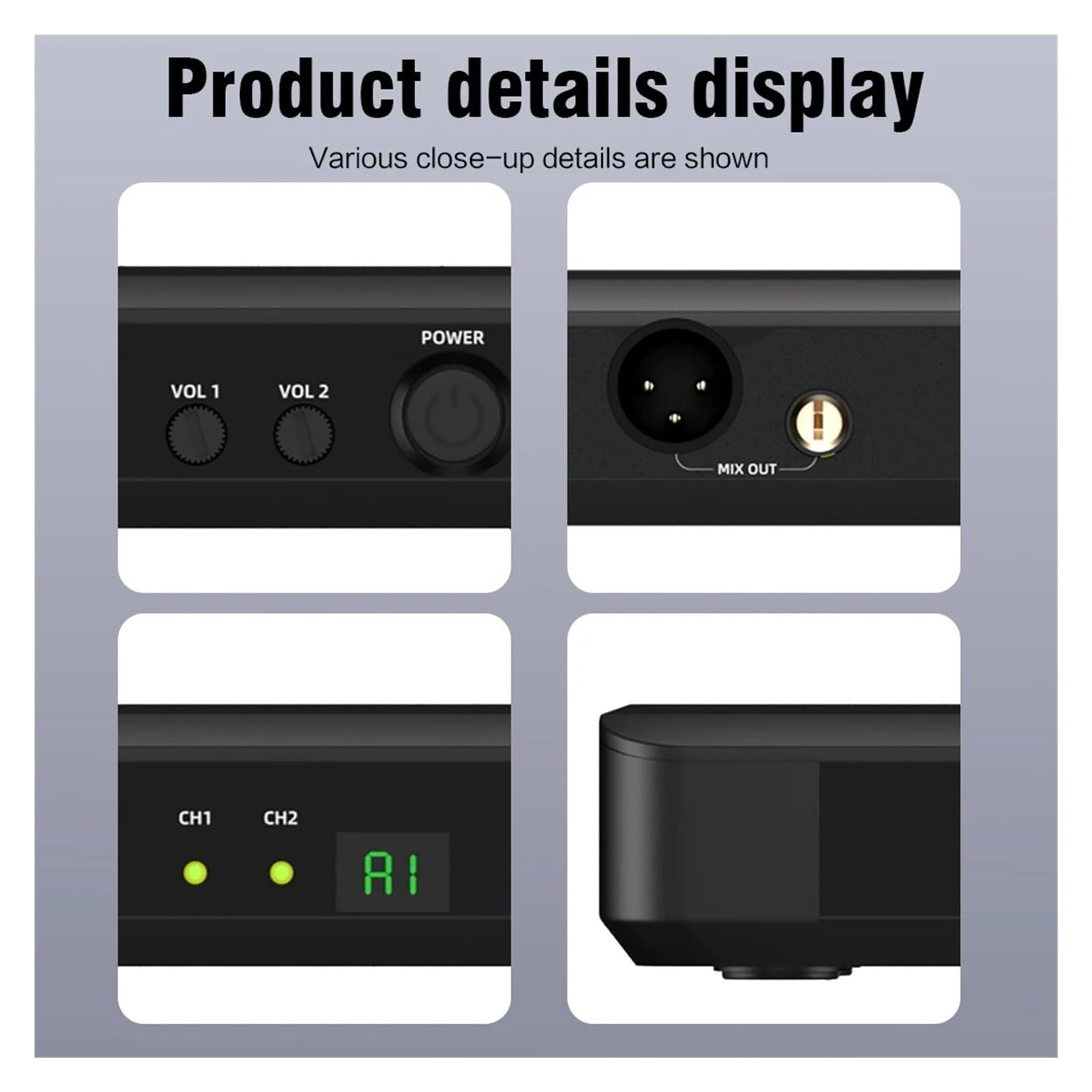 Microfono Wireless Professionale Con Frequenza UHF Regolabile For Karaoke, In Metallo, For Spettacoli Di Feste, Insegnamento Nozze Riproduzione Chiara Del Suono(White)