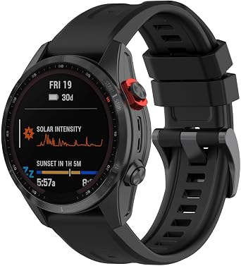 Garmin Fenix 7 / Fenix 7s / Fenix 7x Compatible Silicone Band Sports Band Soft Replacement Strap 22mm 20mm 26mm for Fenix6/6s/6x/5/5s/5x instinct1/2 XIHAMA Multi-Model Compatible Band