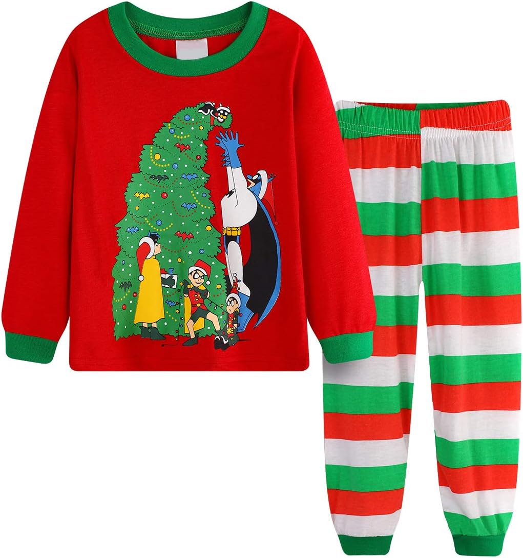 Boys Santa Christmas Pajamas Kids Cotton Clothes Pjs Toddler Sleepwear Pants Set
