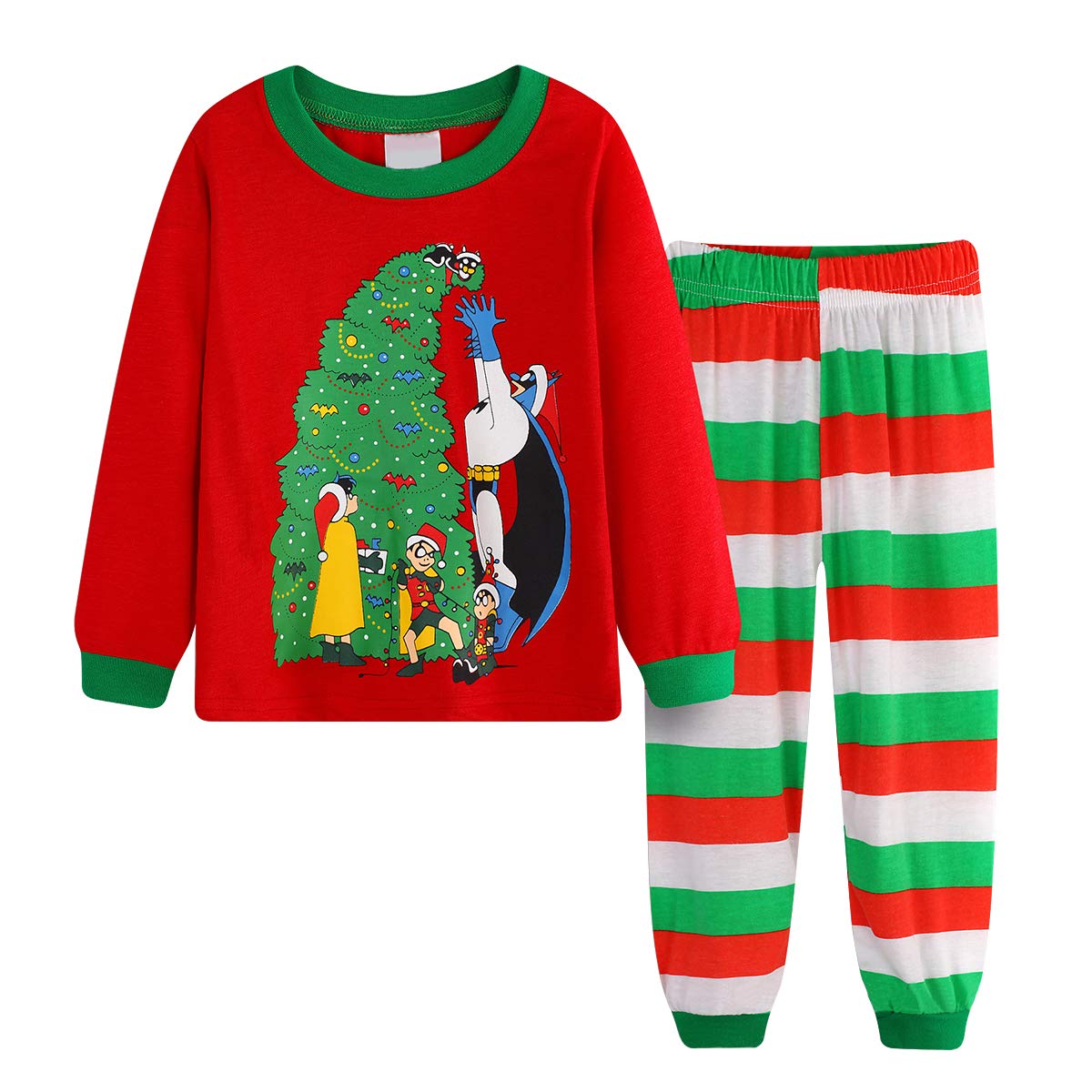 Boys Santa Christmas Pajamas Kids Cotton Clothes Pjs Toddler Sleepwear Pants Set