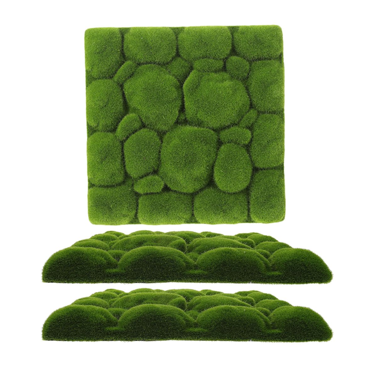 Abaodam Pannelli di Muschio Artificiale 3 Pezzi Floccati Leggeri per Decorazioni da Giardino e Pareti Interne ed Esterne Stile Moderno Nordico 30X30 CM