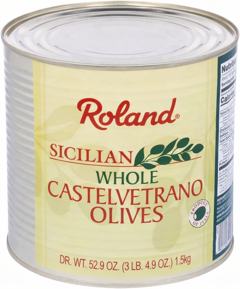 Whole Sicilian Castelvetrano Olives, Specialty Imported Food, 3 Pound 4.9 Ounce Can, Pack of 1