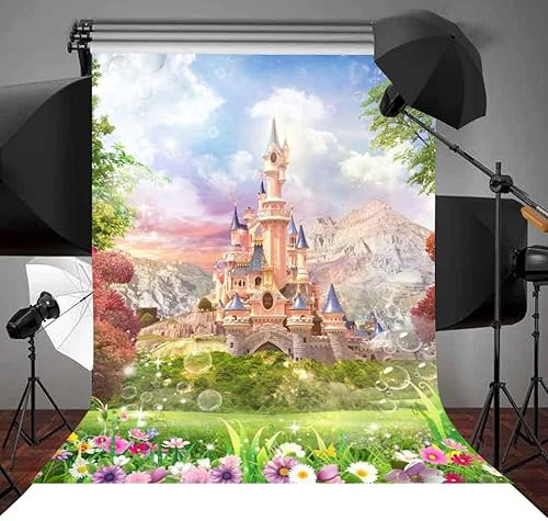 Miniatura 5 de Fondo de castillo de cuento de hadas de dibujos animados de fantasía, 5 x 7 pies, baby shower, fiesta de cumpleaños, accesorios de estudio