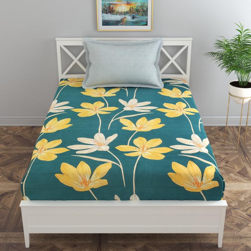 Image of Florida Polycotton Bedsheet (Reeva Green, Single)