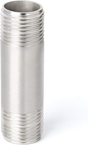 Miniatura 87 de TAISHER 2 accesorios de tubería de acero inoxidable, 1/2 "NPT x 1/2" NPT macho roscado, tubo fundido de pezón de 6 pulgadas de longitud 1.969 in