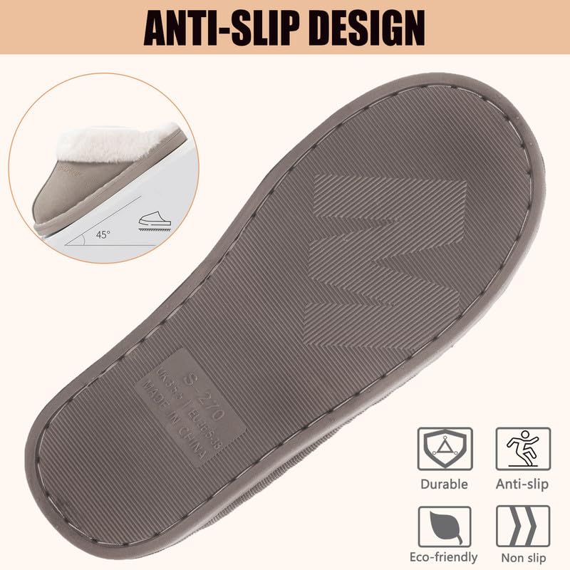 Misolin Pantofole Scamosciate da Donna Uomo Invernali Interne Ciabatte Casa Morbida Autunno Inverno Schiuma Memoria Pavimento Indoor Outdoor