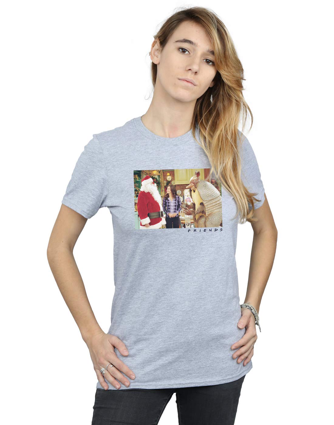 Absolute Cult Friends Women's The Holiday Armadillo Boyfriend Fit T-Shirt Sport Grey Medium