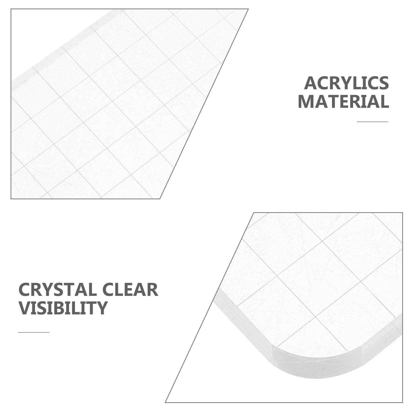 8 Piezas Bloques de Sellos Acrílicos con Líneas de Cuadrícula para Manualidades Herramientas de Estampado Transparentes para Álbumes y Tarjetas de Scrapbooking