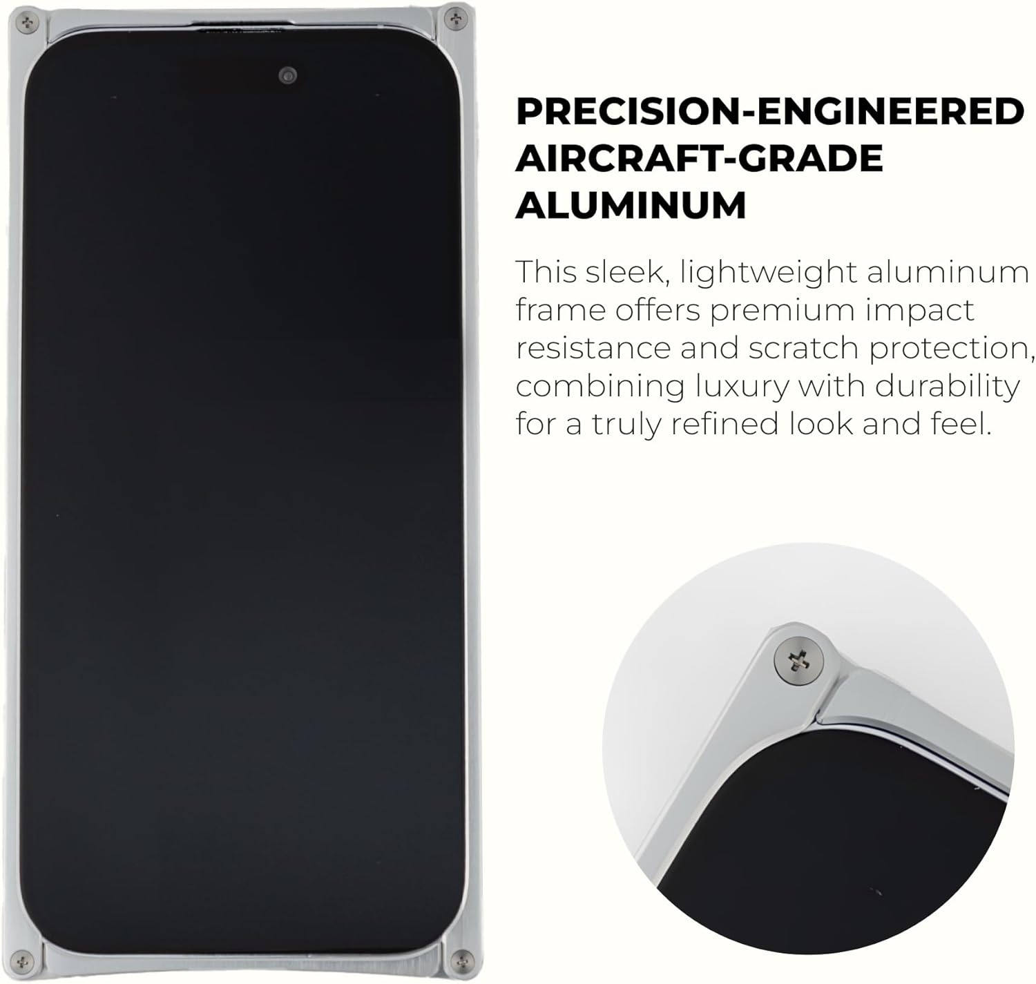 EXOvault Silver Aluminum Finish Case for iPhone Lead-Free Brass Metal Phone Cases Luxurious | Heavy Duty | High End,Ziricote Cover, Compatible for iPhone 16 Pro