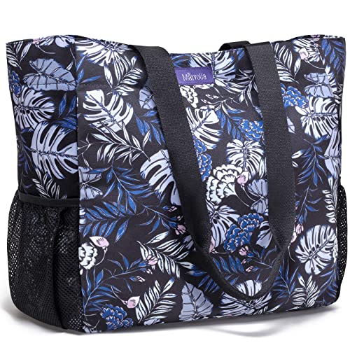 Marvolia Beach Tote Bag - Large Beach Bag 25L Pool Bag For Women Floral Tote Bag Cute Tote Bags For Travel Shopping Gym - Black Forest #TOP11