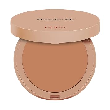 Pupa Milano Wonder Me Bronzer - مسحوق برونزر غير لامع يقلل من المسام والعيوب - مقاوم للعرق - خالي من التلك - 002 متوسط الدفء - 0.264 أونصة