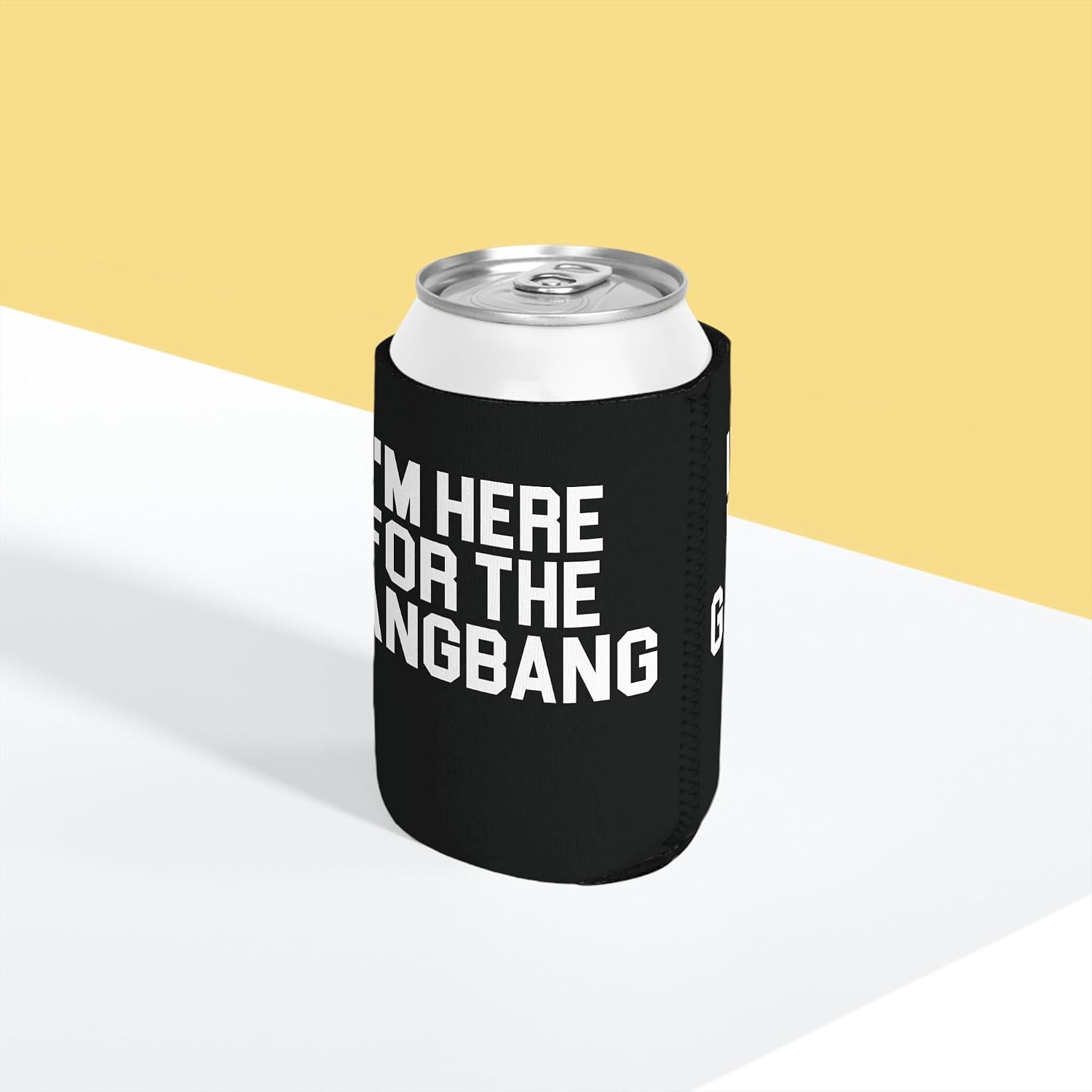 I'm Here For The Gangbang Funny Can Coozie Can Cooler - Gag Gift - White Elephant Gift - Beer Can Holder Cooler Sleeve Party Humor Decoration (I'm Here For The Gangbang) image 3