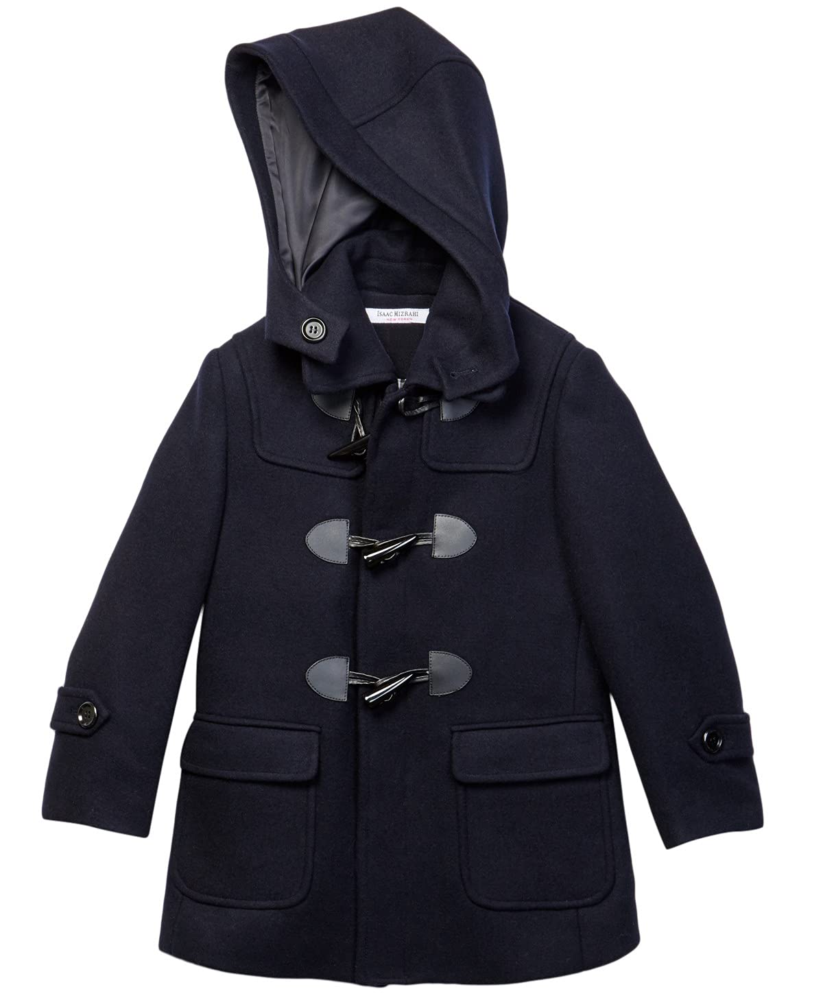Isaac Mizrahi Boy's 2-20 Solid Wool Toggle Coat with Removable Hood - Colors