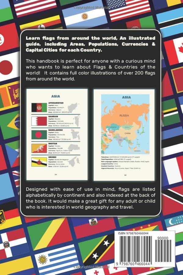 Flags & Countries of the World: Learn Flags From Around The World, Illustrated Guide With Population, Area, Currency & Capital City For Each Country - Image 2