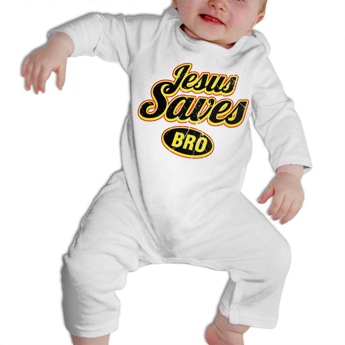 SARA NELL Baby Infant Romper Jesus Saves Bro Jumpsuit Long Sleeve Bodysuit Outfits Clothes